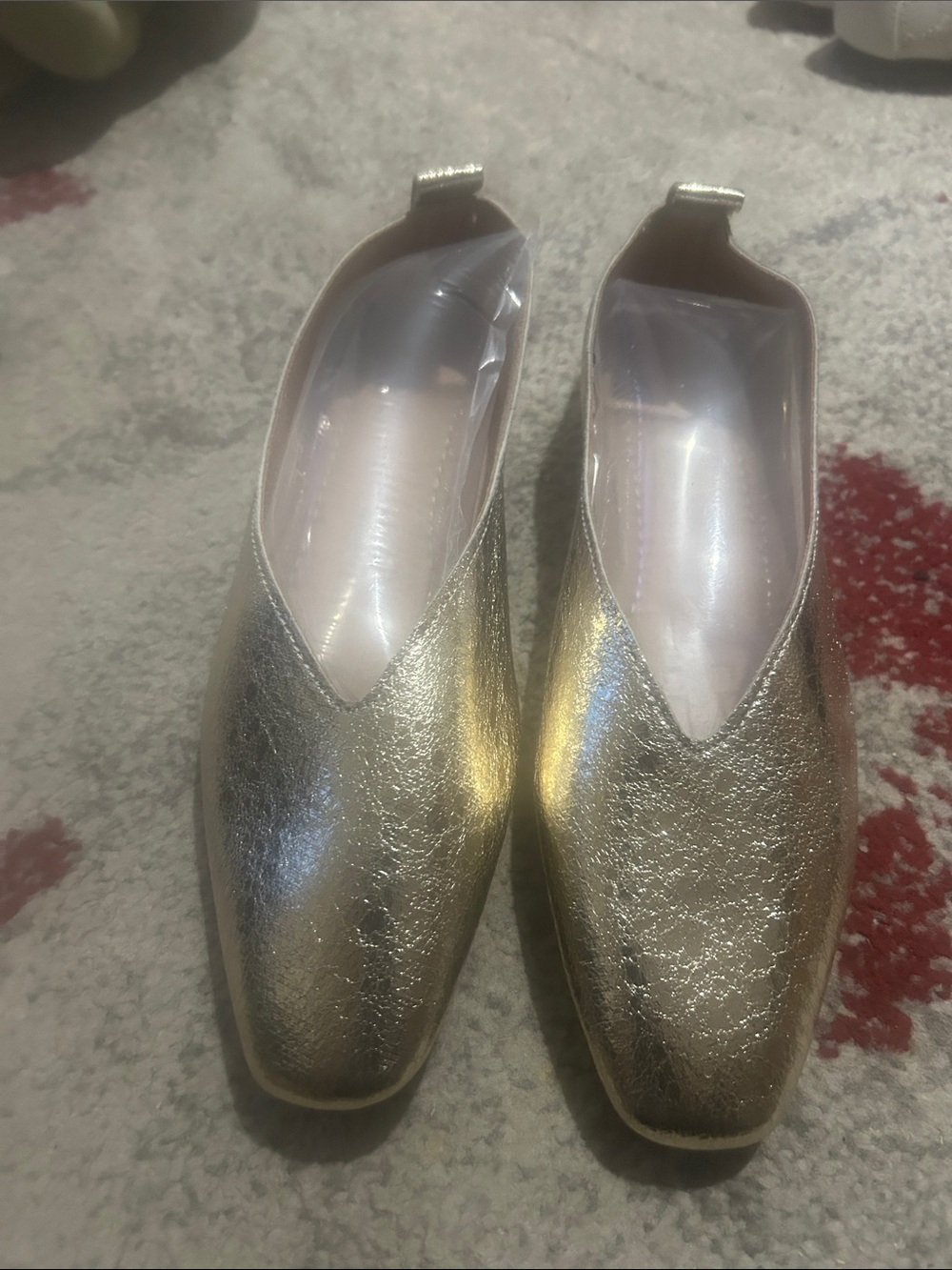Gold Womens Slip-On Flats